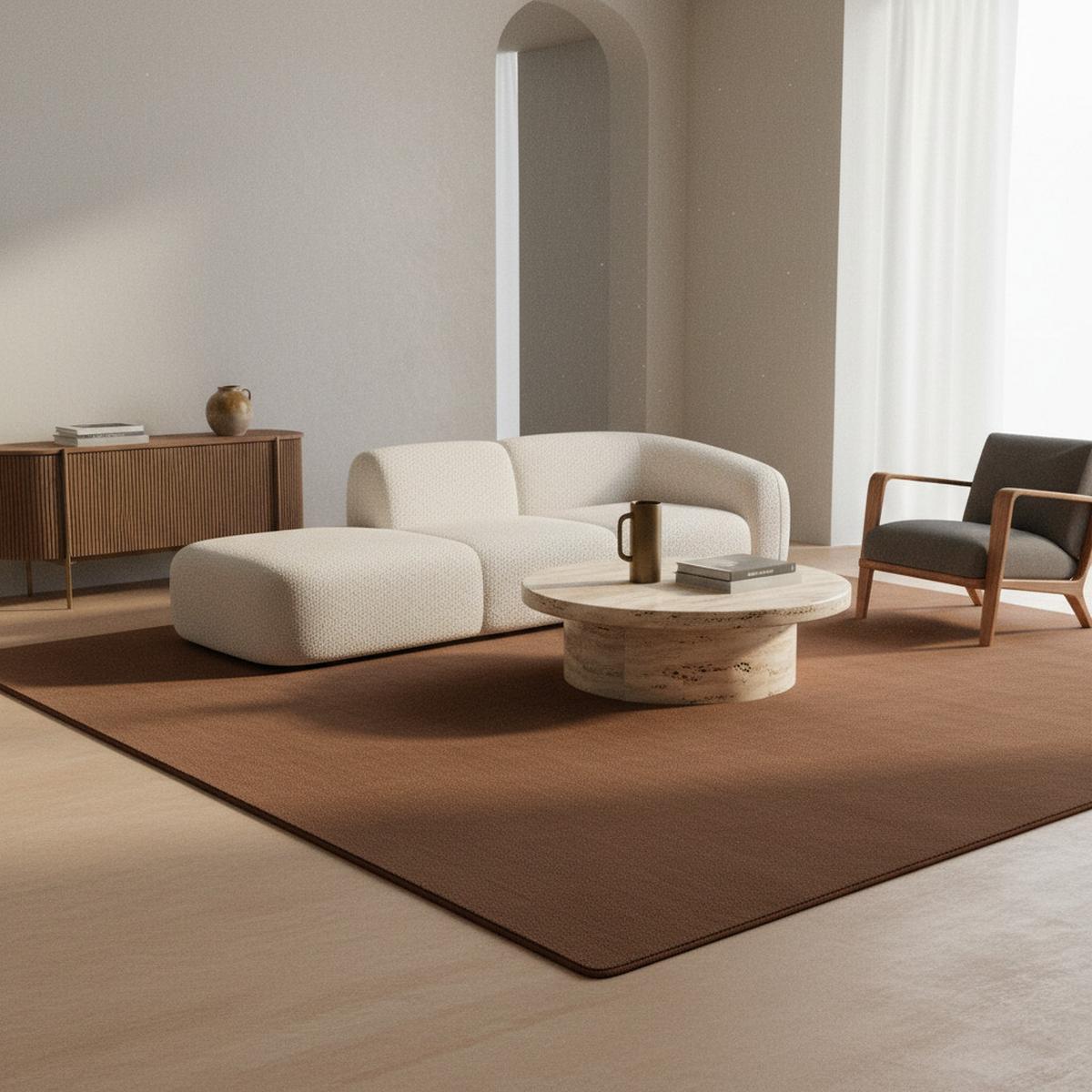 TEPPICH Kurzflor Waschbar LECH in Braun, einfarbig, 80 x 150 cm - Braun, Textil (150/80cm) - KADIMA DESIGN