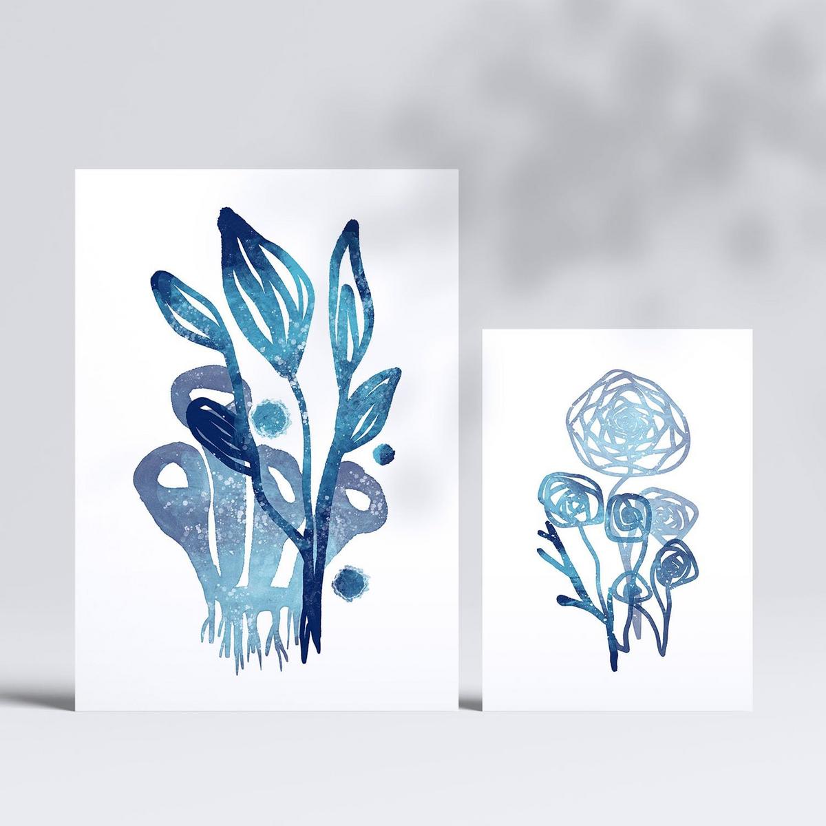 POSTER Set Mit 6 Immer Noch Natur In Blume Zusammenfassung A3 & A4 Rahmenlos - Klar, Papier (29/3cm) - Nacnic