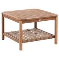 OUTDOOR-COUCHTISCH mit Ablage 70/70 cm Akazienholz Braun Milzano - Braun, Holz (70/70/46cm) - Beliani