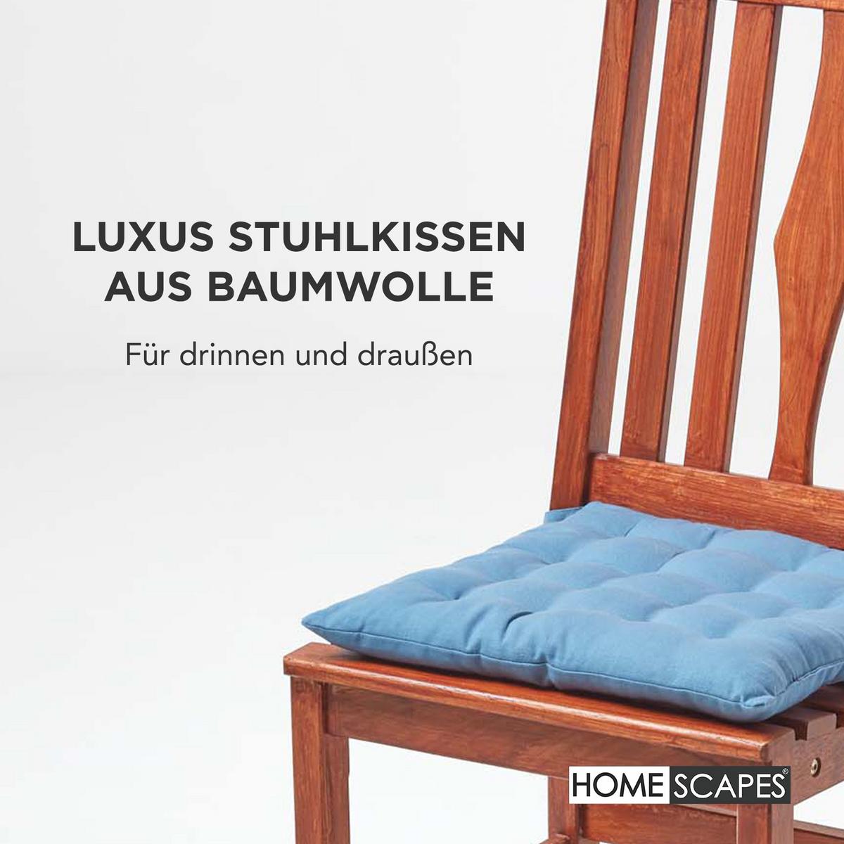 STUHLKISSEN 6er-Set blau 40/40/6,5 cm - Blau, Textil (40/40/6.5cm) - Homescapes