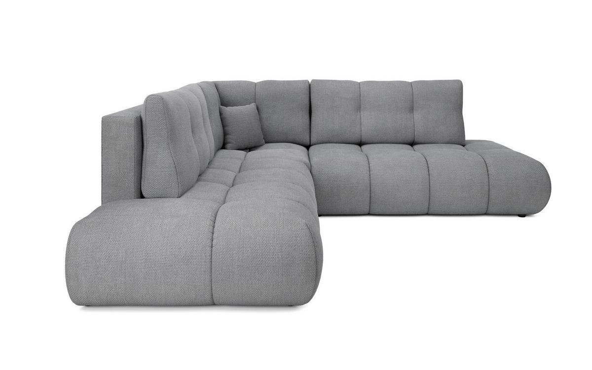ECKSOFA DUCA II R-S Grau Chenille mit Schlaffunktion - Hellgrau, Holz (266.5/266.5cm) - MASSENO