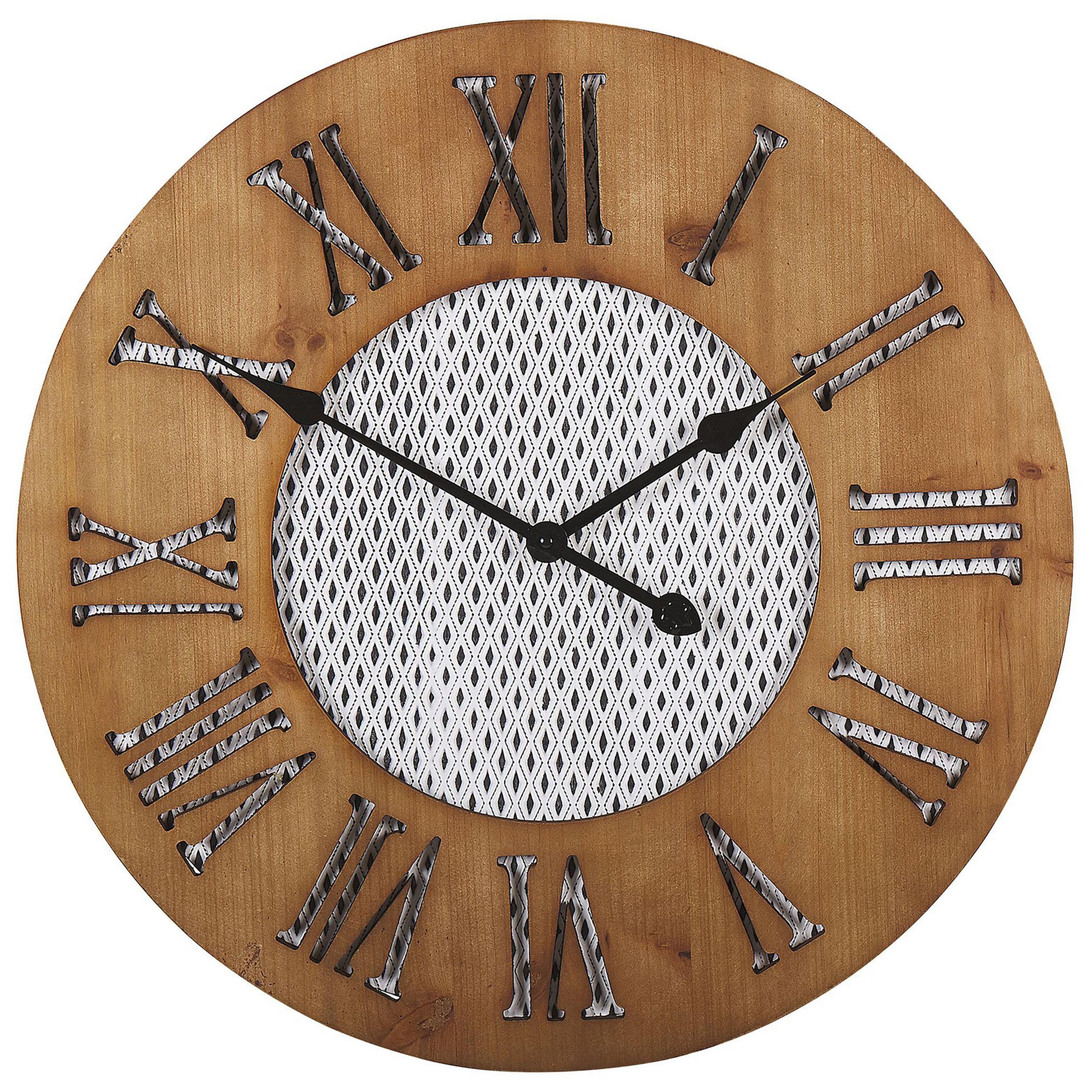 WANDUHR Tannenholz dunkler holzfarbton Cuilco - Dunkelbraun, Holz (60/60/3cm) - Beliani