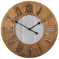 WANDUHR Tannenholz dunkler holzfarbton Cuilco - Dunkelbraun, Holz (60/60/3cm) - Beliani