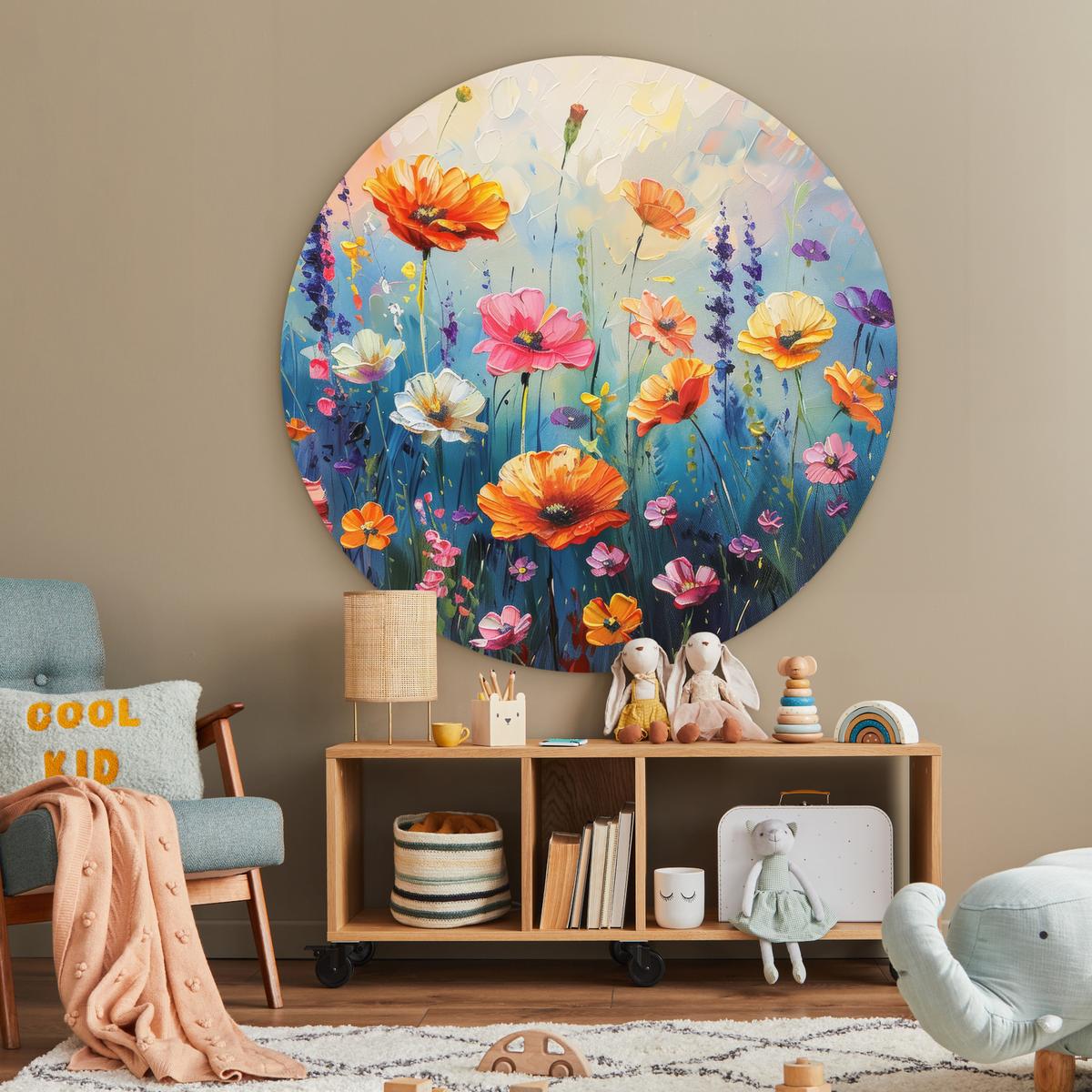 WANDBILD Blumen - Natur - Aquarell - Kunst Deko Groß 150x150 cm - Multicolor, Kunststoff (150/150cm) - MuchoWow
