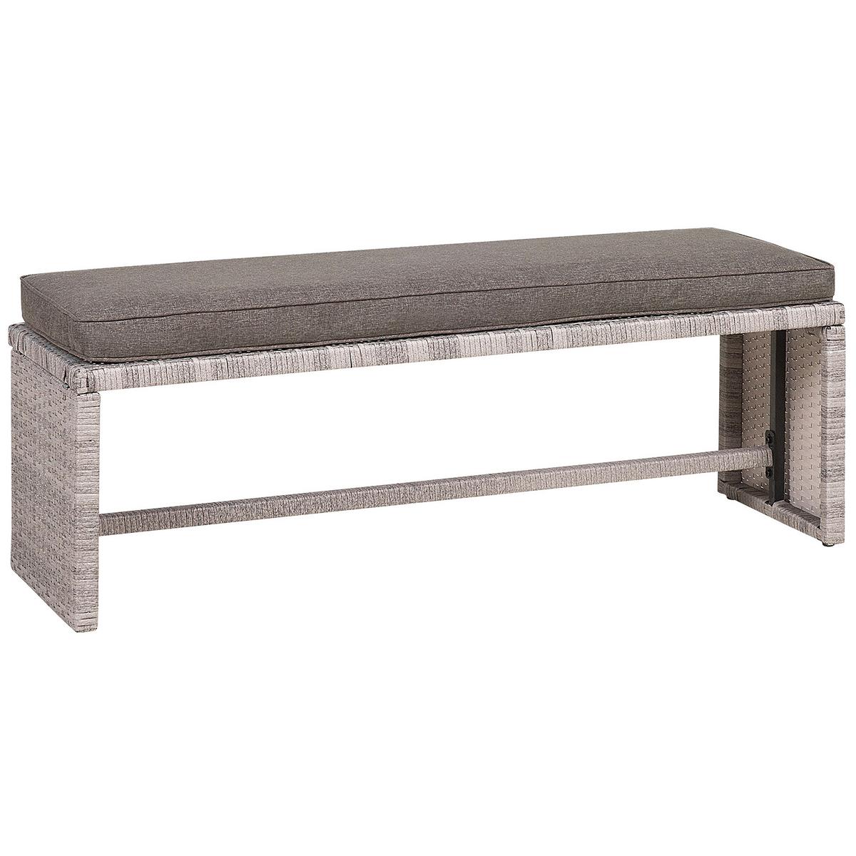 LOUNGE-SET 8-Sitzer grau Viterbo - Hellgrau, Kunststoff - Beliani