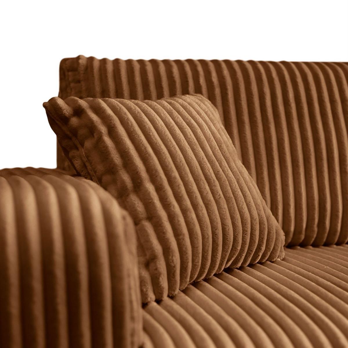 ECKSOFA PRESTIGE SOFT mit Schlaffunktion und Bettkasten, Tilia 56 - Hellbraun, Textil (277/143cm) - Lookway