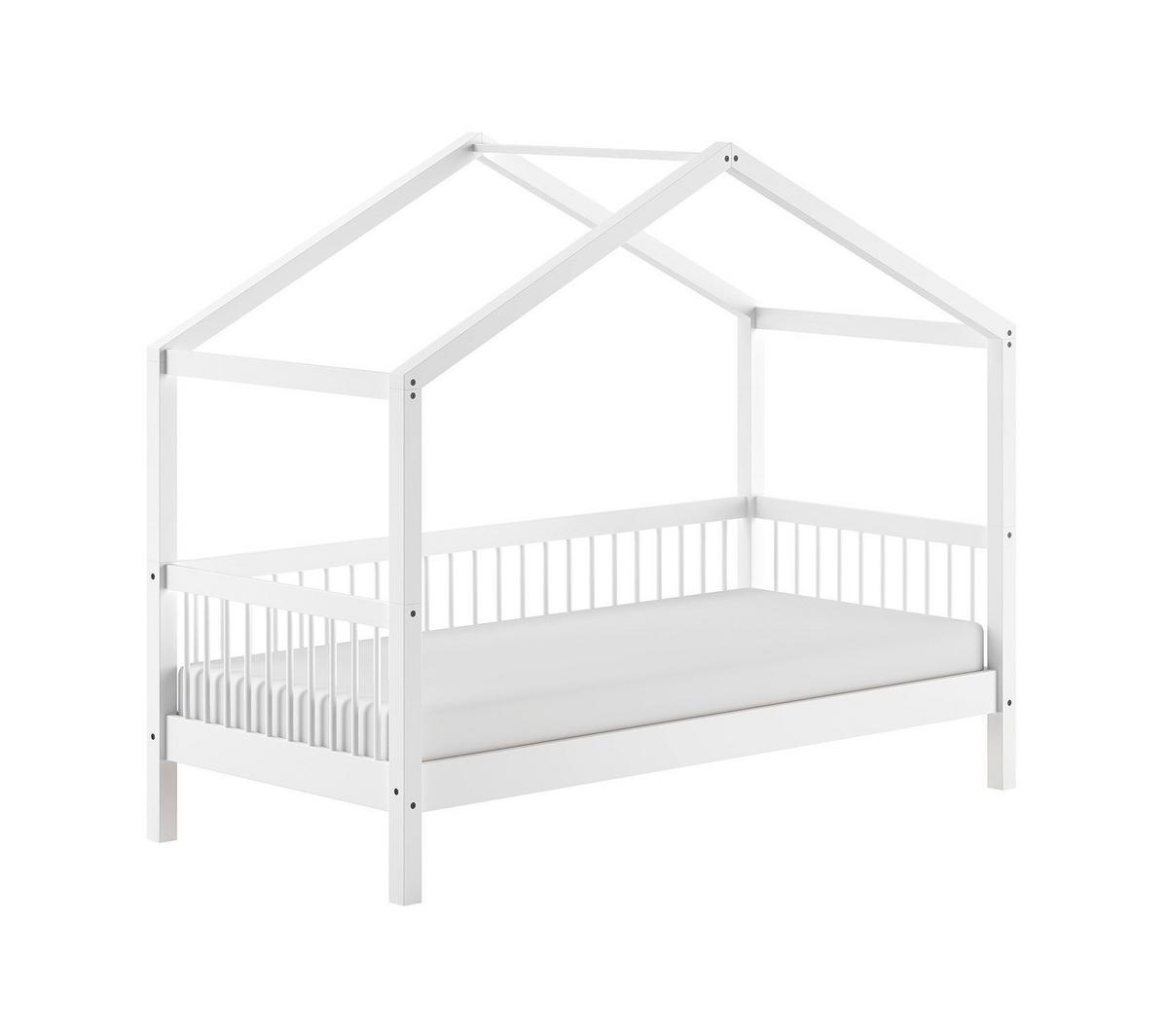 KINDERBETT 90x200 Keeley Buche Weiß Holz Design Komfort Stabil Modern - Weiß, Holz (90/200cm) - 58aufmkessel