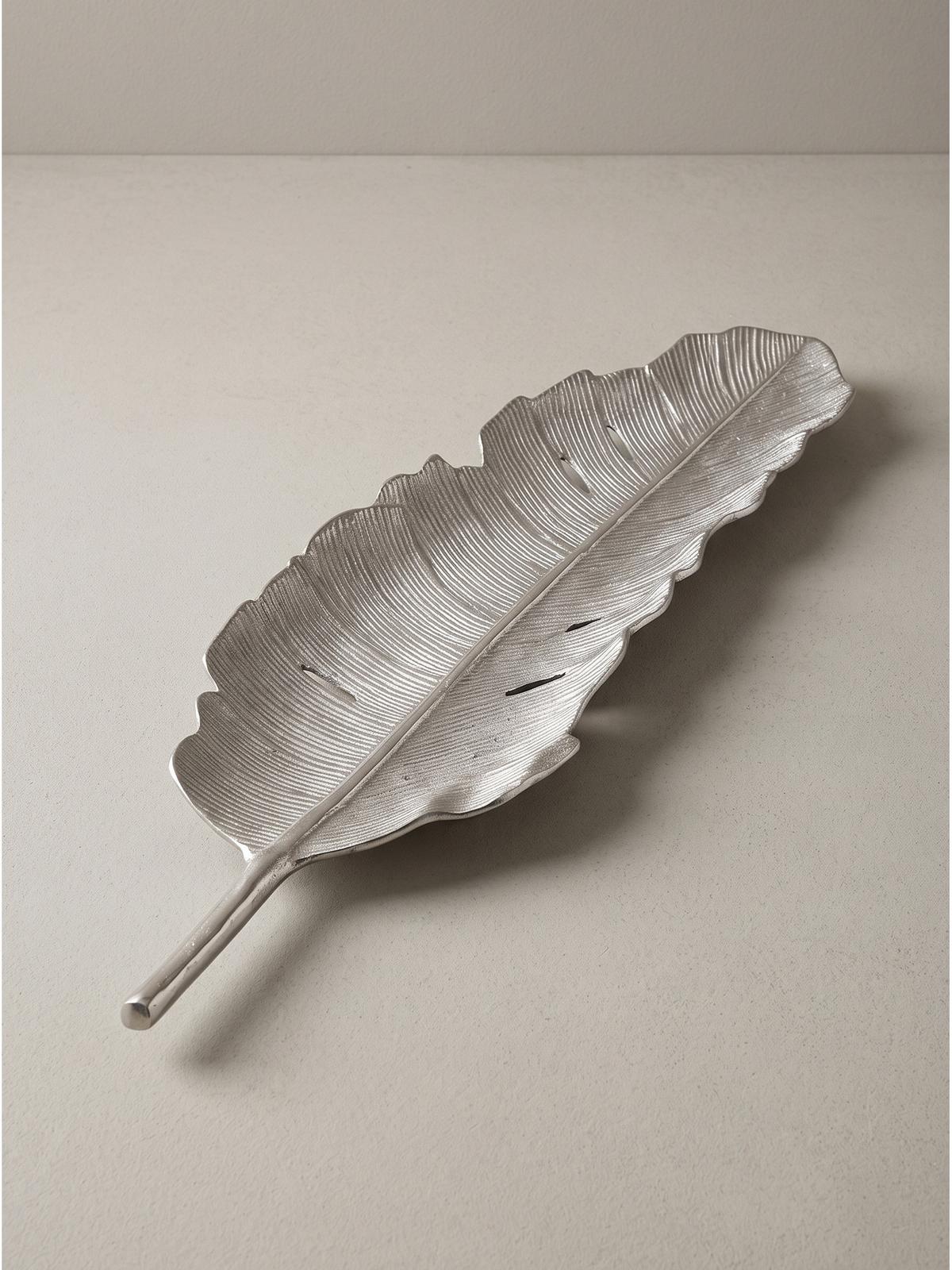 DEKOSCHALE SUBIACO, Aluminium, handgefertigt, Silber, 80 x 26 x 5 cm - Silberfarben, Metall (5cm) - KADIMA DESIGN