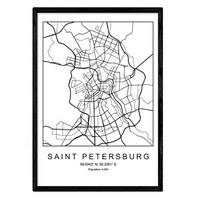 POSTER Sankt Petersburg Skandinavischen Stil A3 Rahmenlos - Klar, Papier (29.7/5/42cm) - Nacnic