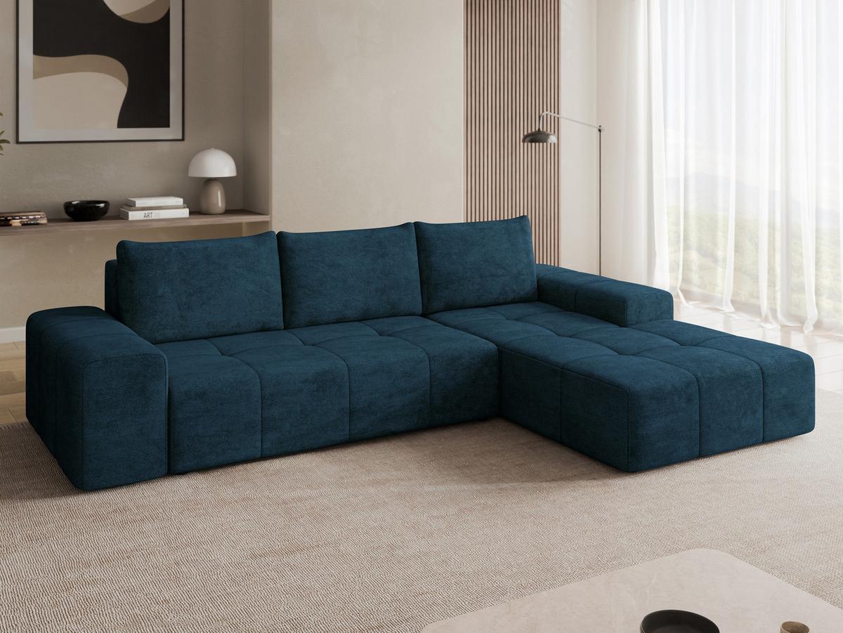 ECKSCHLAFSOFA Tonseo L, Seite: Rechts - Schwarz/Dunkelblau, Holz/Kunststoff (275/173cm) - MIRJAN24