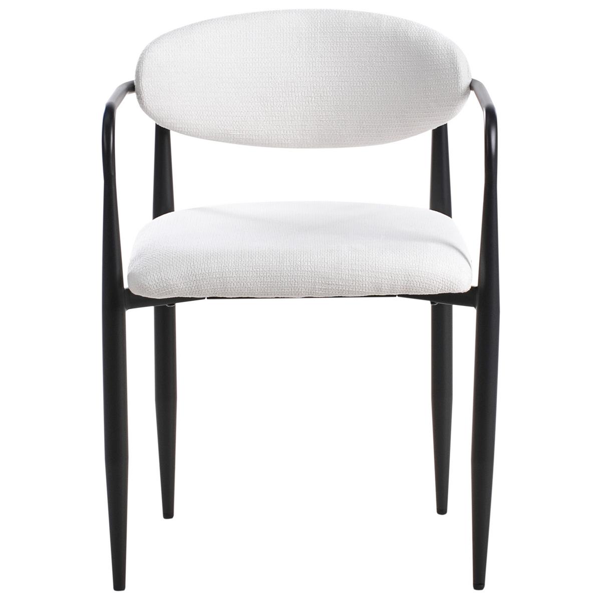 ESSZIMMERSTUHL 2er-Set Cremeweiß Tanevik - Schwarz/Weiß, Textil (54/73/51cm) - Beliani