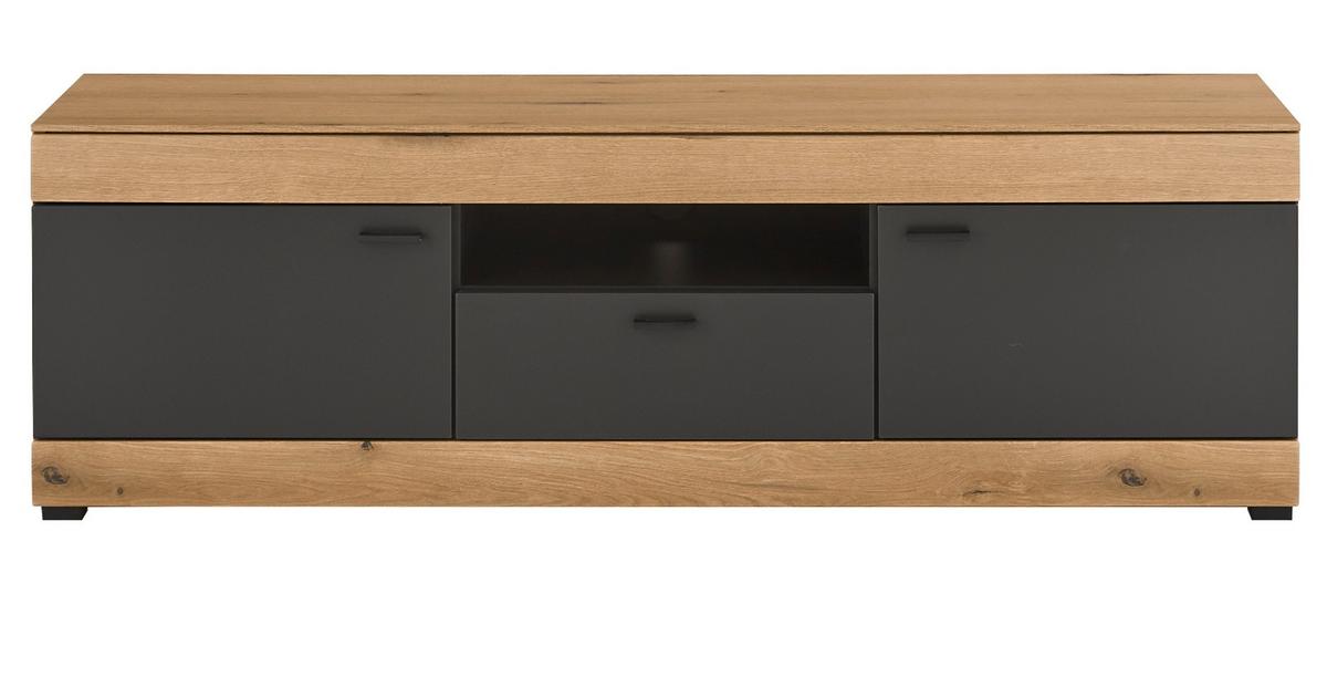 TV-LOWBOARD in Eiche, grau 150 cm, TV Unterschrank mit Soft-Close - Kaschmir/Eichefarben, Holzwerkstoff/Kunststoff (150/484/45cm) - Furn.Design