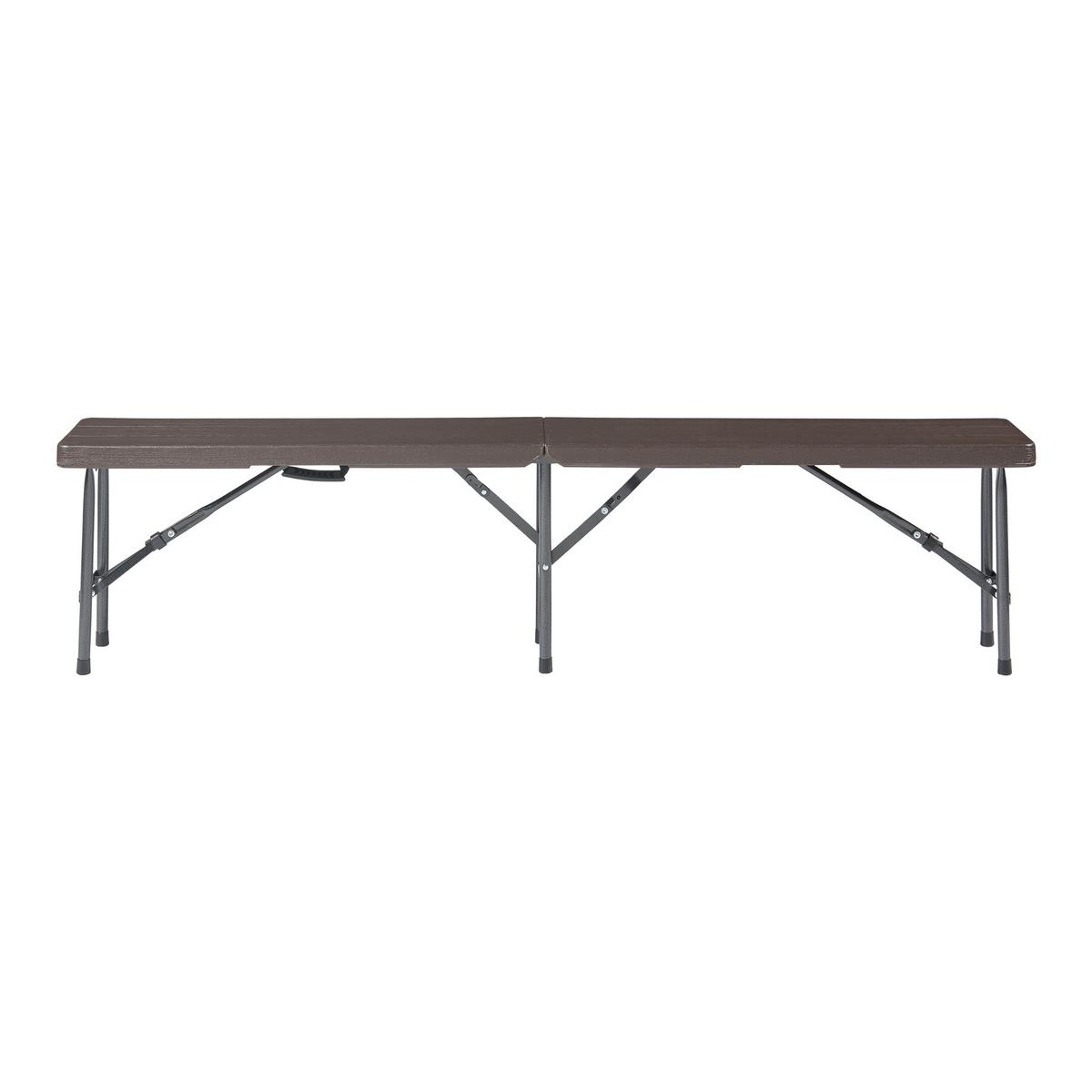 KLAPPBANK Lillestrøm - Dunkelbraun, Kunststoff/Metall (180/43/25cm) - [en.casa]