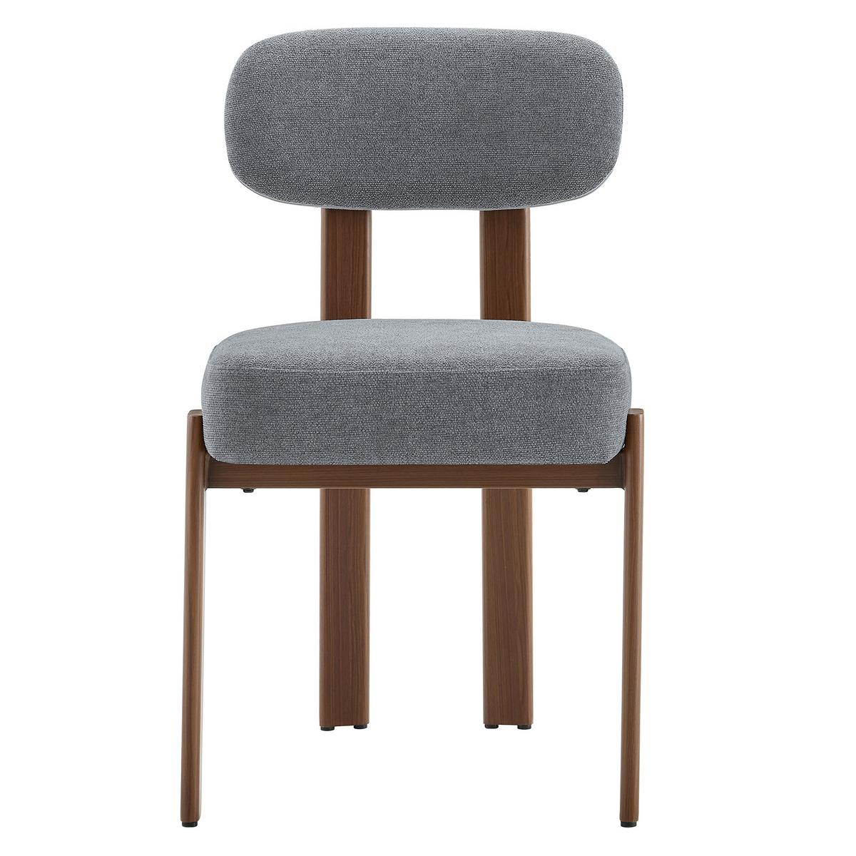 ESSZIMMERSTUHL 2ER-SET aus Leinenstoff mit gebogener Rückenlehne und dicker Polsterung - Grau, Textil (49/82.5/57cm) - Urban Meuble