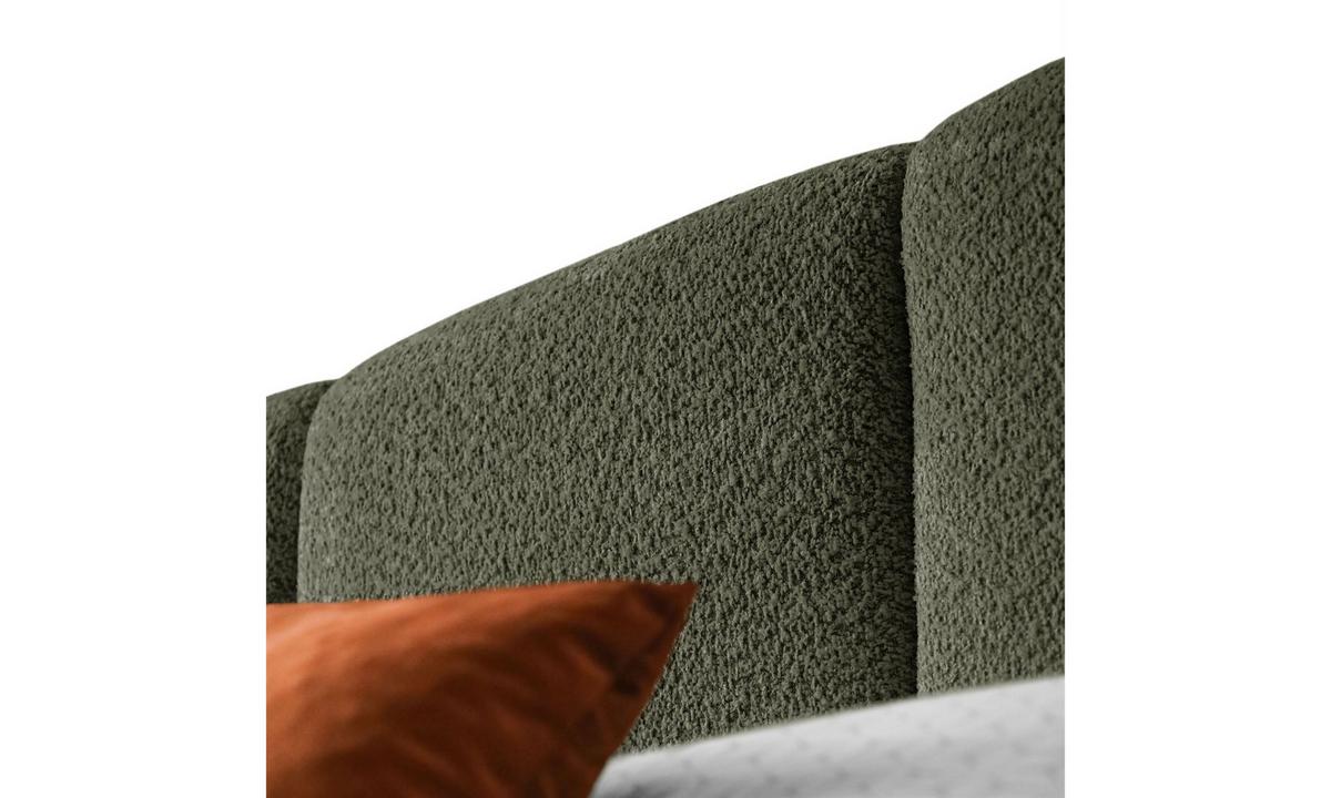 POLSTERBETT ELENA 160x200 cm Olivgrün (Anthology 12), 34 Holzlatten, Kopfteil 108 cm - Grün, Textil (160/200cm) - Lookway