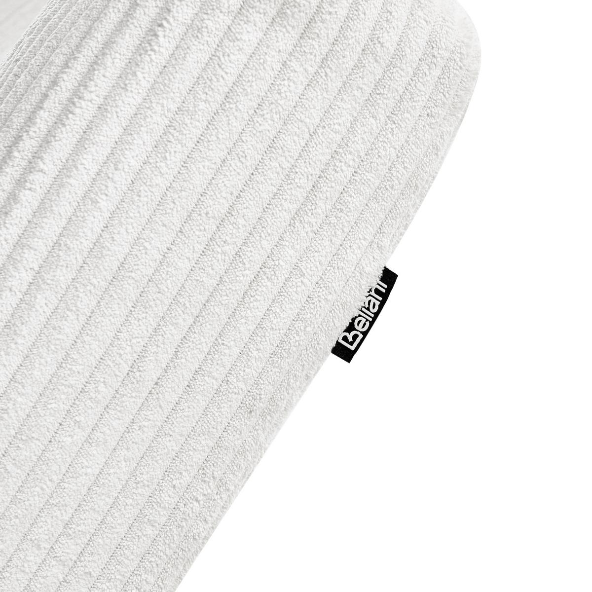 CHAISELONGUE Cord Cremeweiß Quilly - Creme/Schwarz, Textil (83/97/153cm) - Beliani