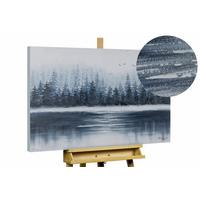 ACRYLBILD HANDGEMALT 100/75 cm - Blau/Weiß, Holz/Textil (100/75cm) - KUNSTLOFT