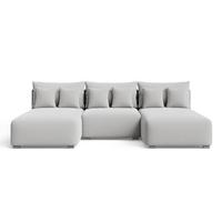 ECKSOFA Ronni U Bouclé-Stoff Grau - Grau, Holz/Textil (300/190cm) - Graingold
