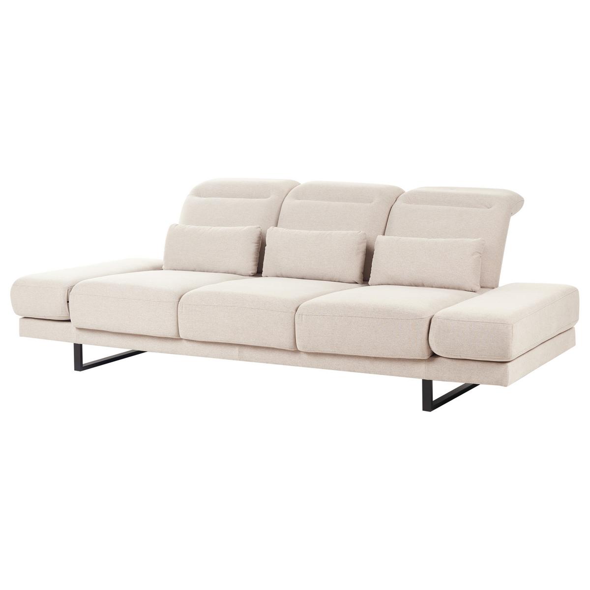 3-SITZER-SOFA Stoff Beige Ikast - Beige, Textil (255/87/105cm) - Beliani