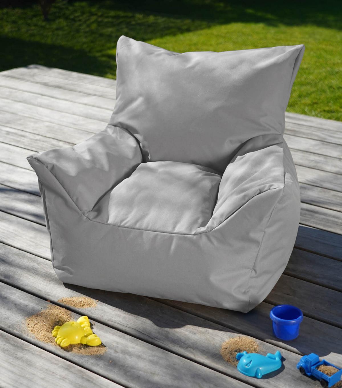 OUTDOOR-KINDER-SITZSACK Der Gartenzwerg - Grau, Textil (52/57/53cm) - Mokebo