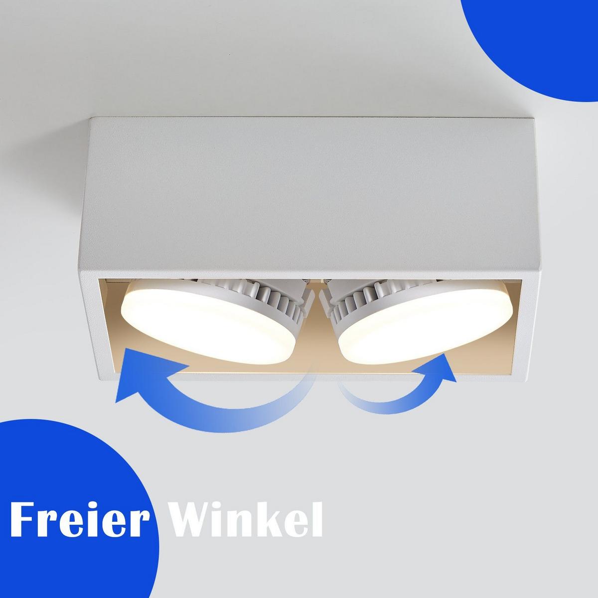 LED-DECKENLEUCHTE Harmonie 2-flammig 20/10/8 cm - Weiß, Metall (20/10/8cm) - Nettlife