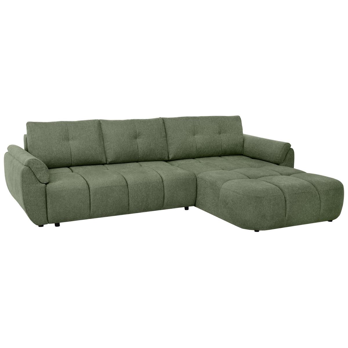 ECKSOFA Massimo, universelle Eckschlafsofa 280 cm mit Schlaffunktion und Bettkasten, Grün - Grün, Textil (283/204cm) - Beautysofa