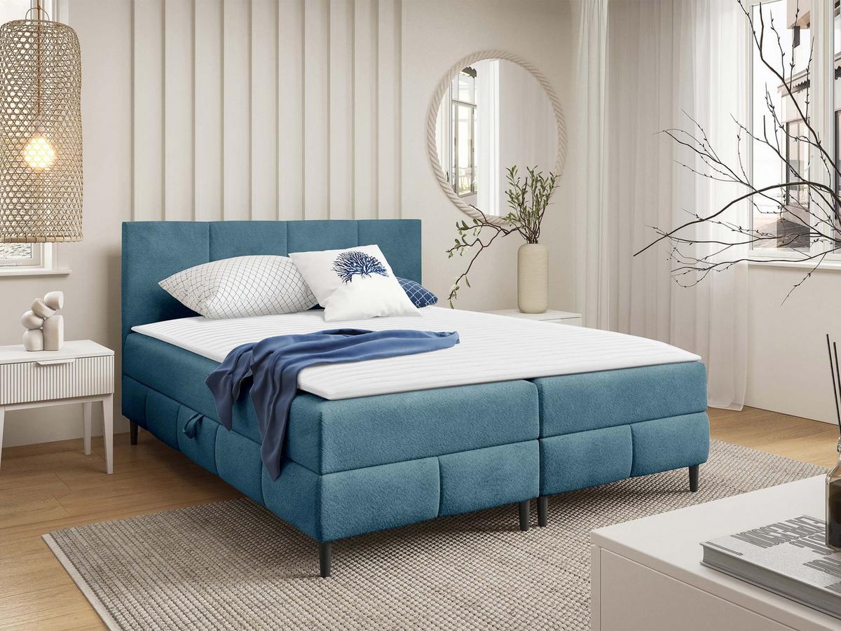 BOXBETT Box Best 2 - H3 - Blau/Schwarz, Holz/Holzwerkstoff (160/200cm) - MIRJAN24