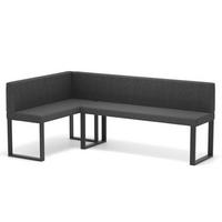 ECKBANK links SANA U Webstoff glatt, 142/196 cm Anthrazit - Anthrazit, Textil/Metall (142/196cm) - Idohome