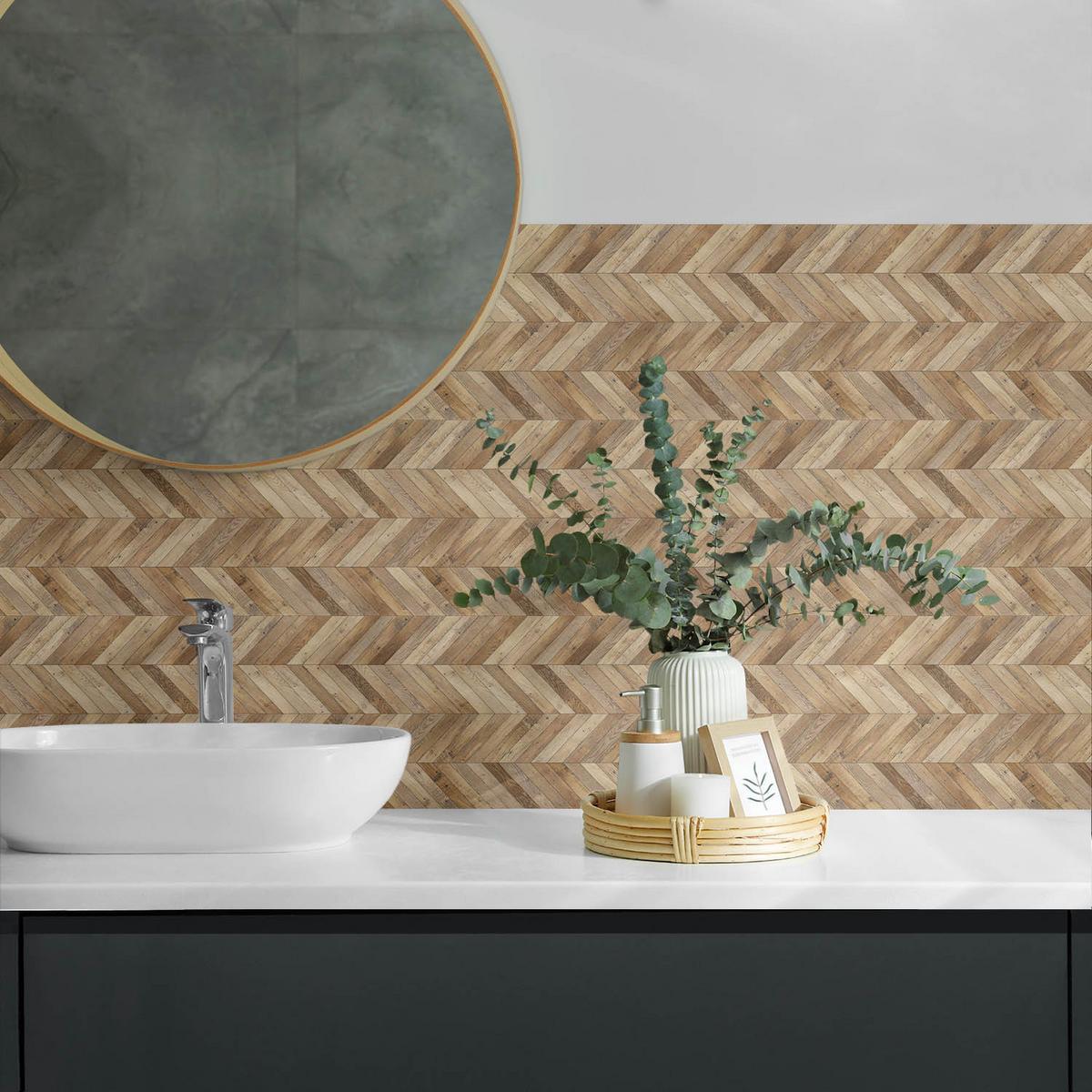 WANDPANEEL 10x 40x20 cm selbstklebend Veythra - Braun, Kunststoff (20/1.6/40cm) - Wallfluent