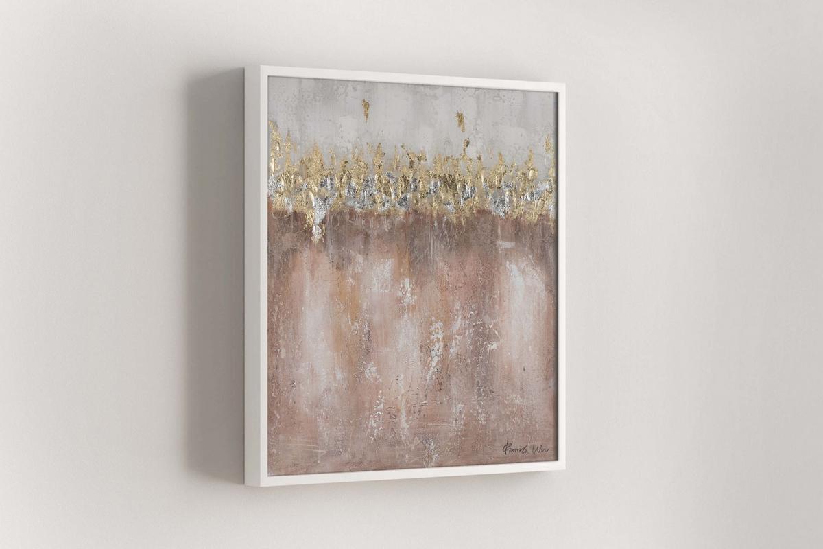 ACRYLBILD HANDGEMALT 60/60 cm - Pink, Holz/Textil (60/60cm) - KUNSTLOFT