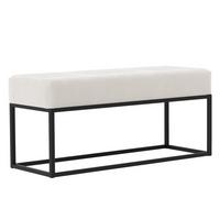 POLSTERBANK STELLA 100 cm Metallgestell, Schwarz / Creme - Creme, Textil/Metall (100/44/30cm) - Idohome