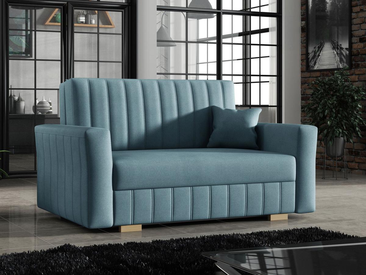 SCHLAFSOFA Viva Glam II - Naturfarben/Hellblau, Holz/Kunststoff (145/85/98cm) - MIRJAN24