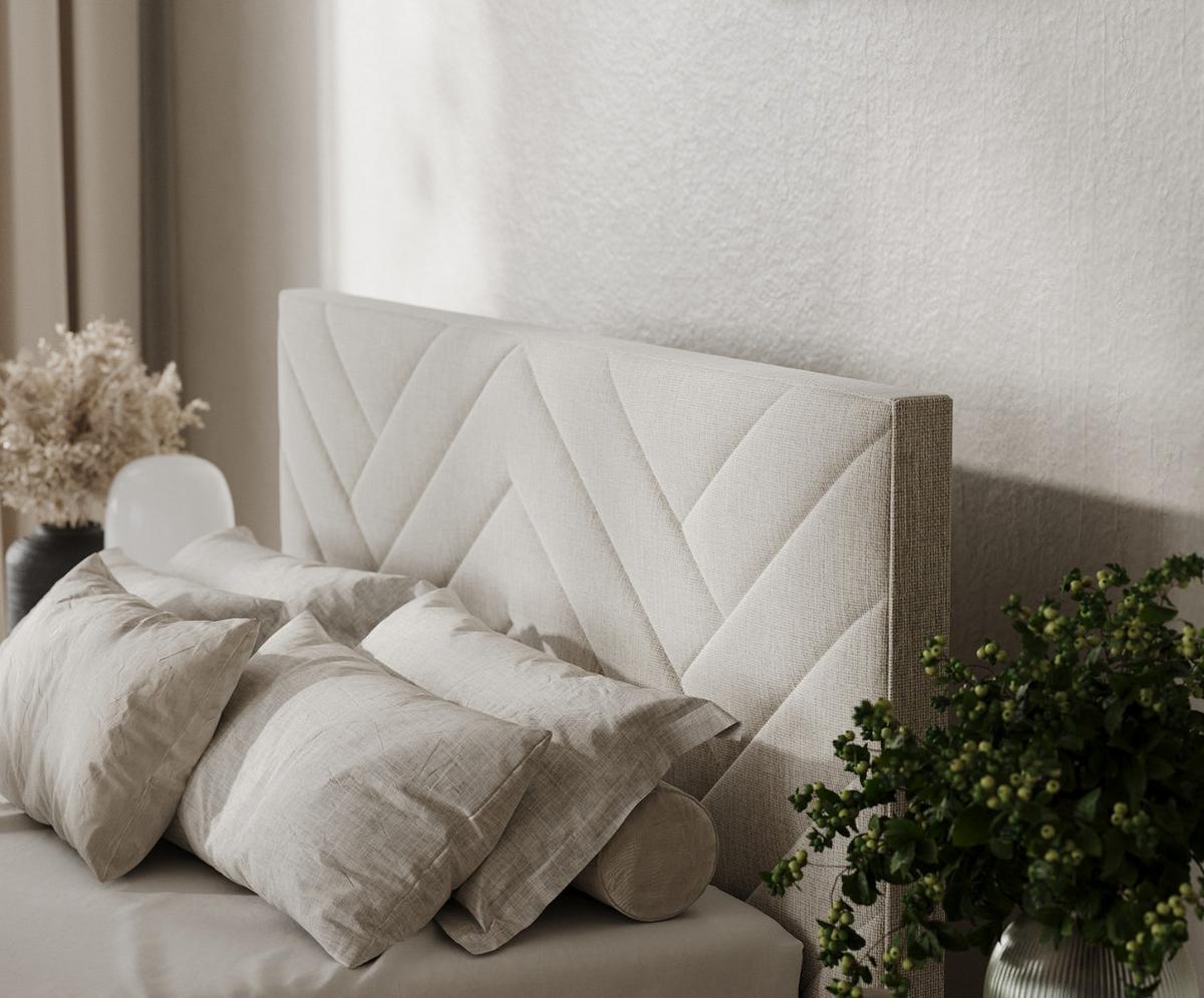 POLSTERBETT Arco 140/200 cm Beige im Inari Stoff - Beige/Schwarz, Holz/Holzwerkstoff (140/200cm) - AltaBeds