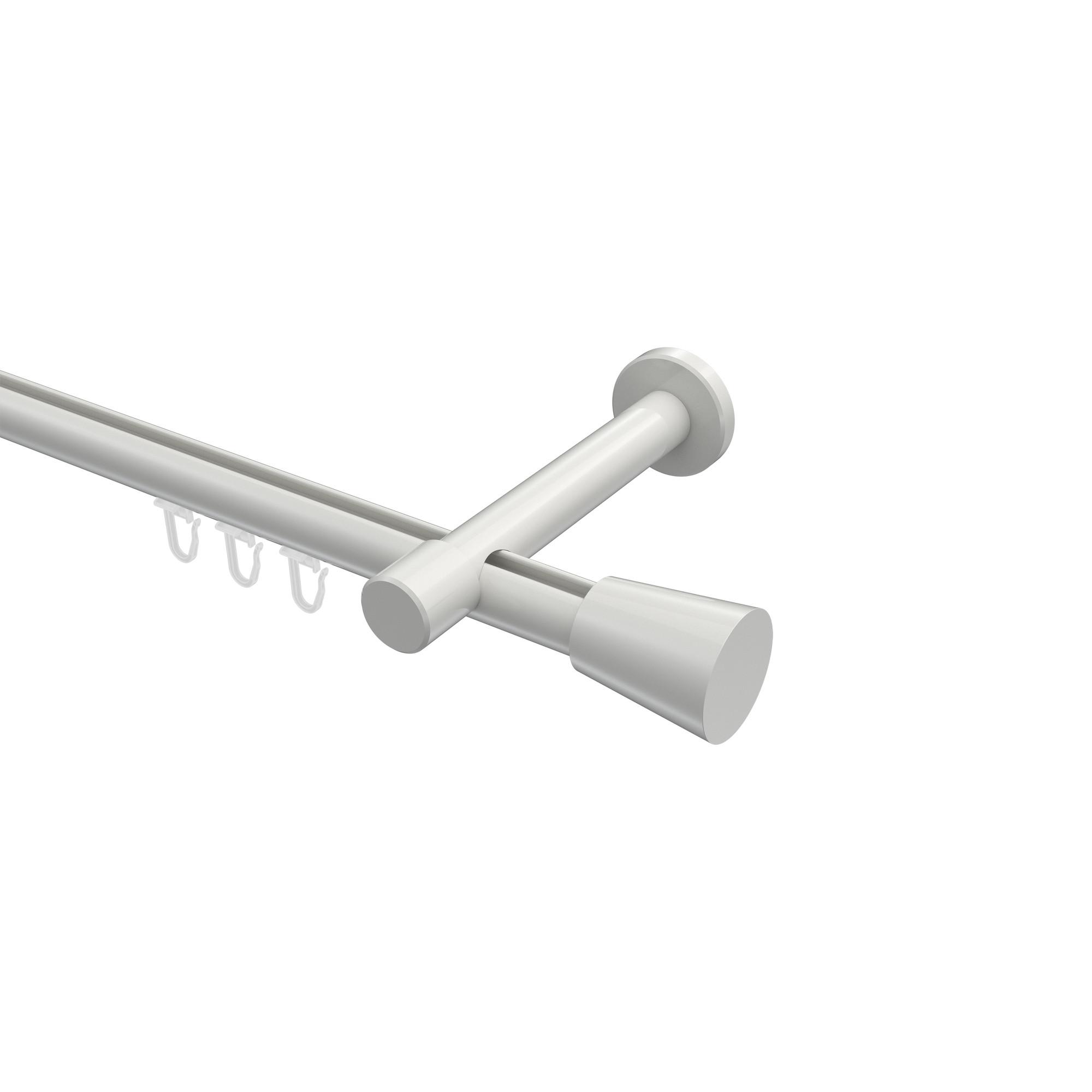 GARDINENSTANGE INNENLAUF Prestige Sitra 520 cm (geteilt in 4 x 130 cm), 1-läufig, 20 mm Ø Weiß - Weiß, Metall (520cm) - INTERDECO
