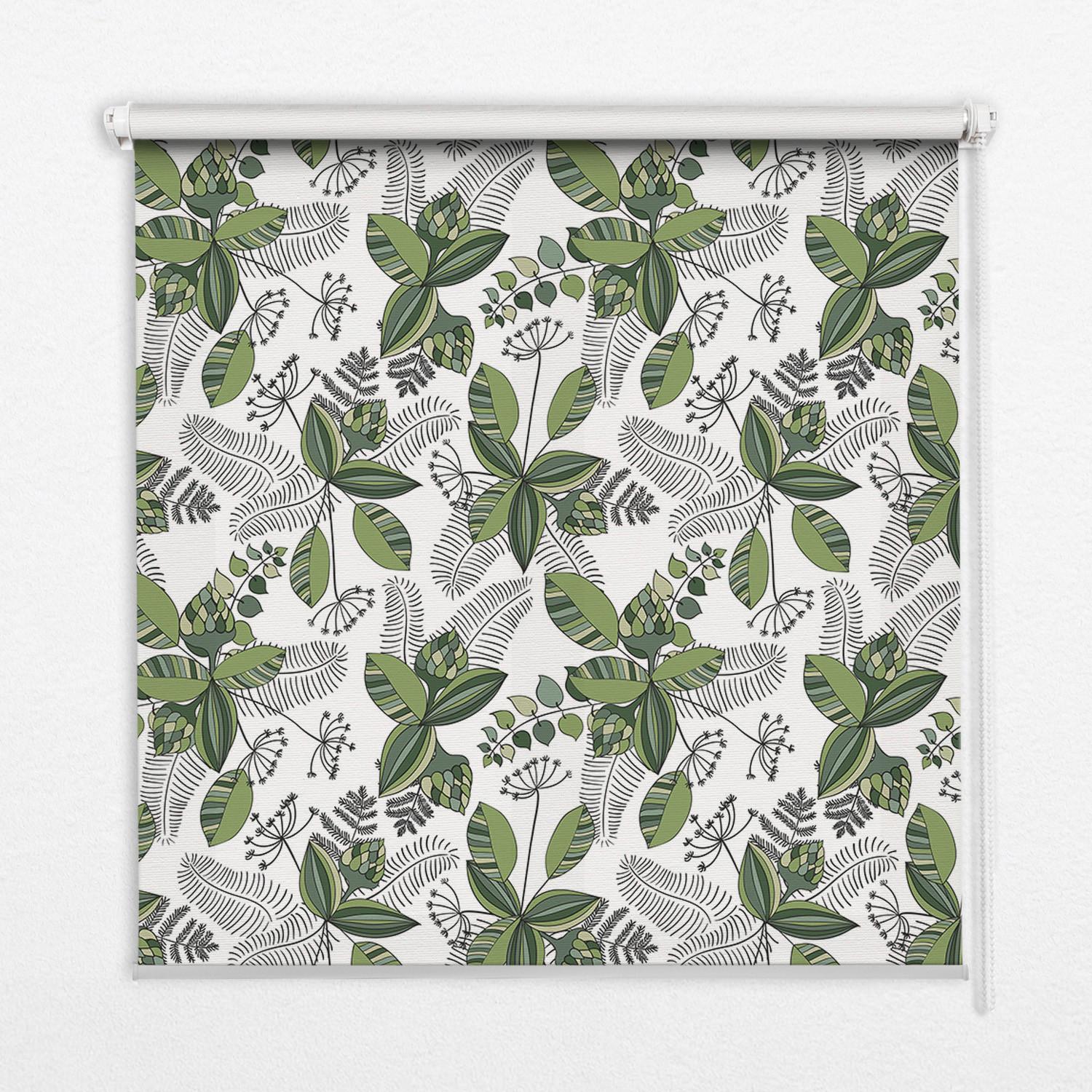 INNENROLLO - Fensterrollo - Rollo - 90x140 cm - Pflanzen - Grün, Kunststoff (90/140/0.5cm) - TULUP