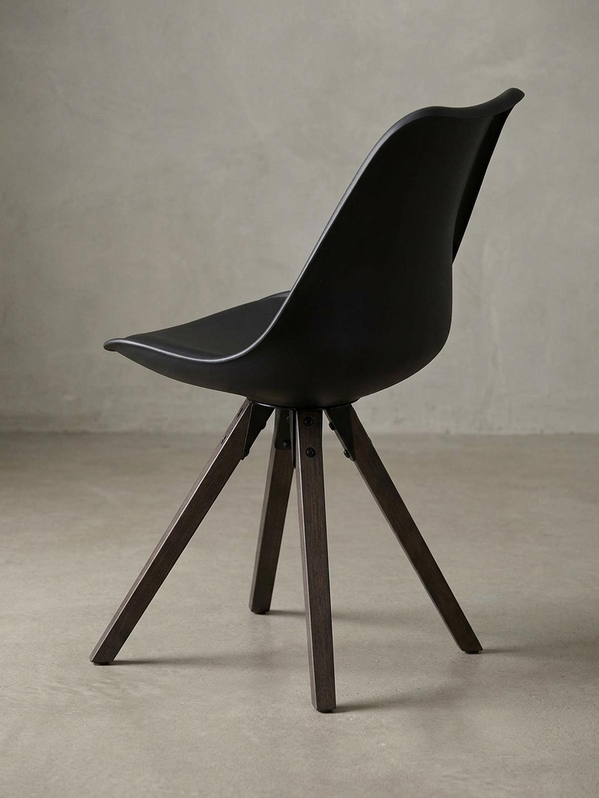ESSZIMMERSTUHL Stoffbezug mit Holzgestell Modern gepolstert, Schwarz 49x52x87 cm - Schwarz, Holz/Kunststoff (49/87/52cm) - KADIMA DESIGN
