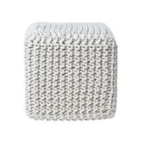 STRICK-POUF natur, Sitzwürfel 35/35/35 cm - Naturfarben, Textil (35/35/35cm) - Homescapes