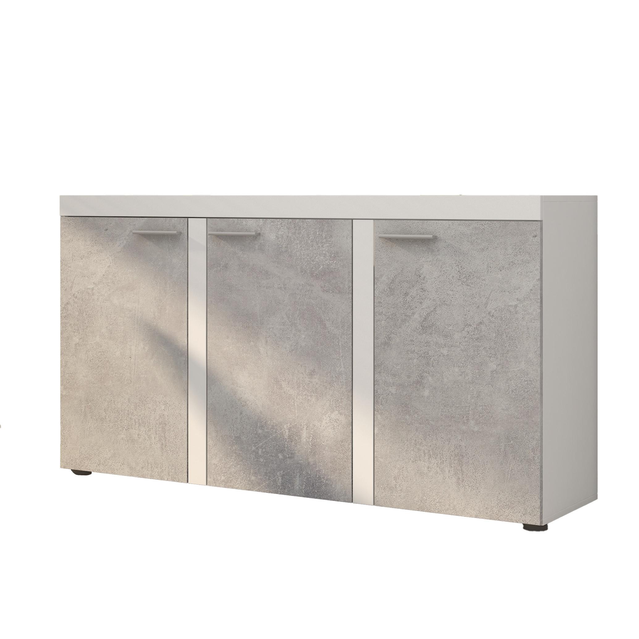 SIDEBOARD RITMO 149x40x82 cm mit 3 Türen Weiß - Weiß, Holzwerkstoff (149/82/40cm) - MASSENO