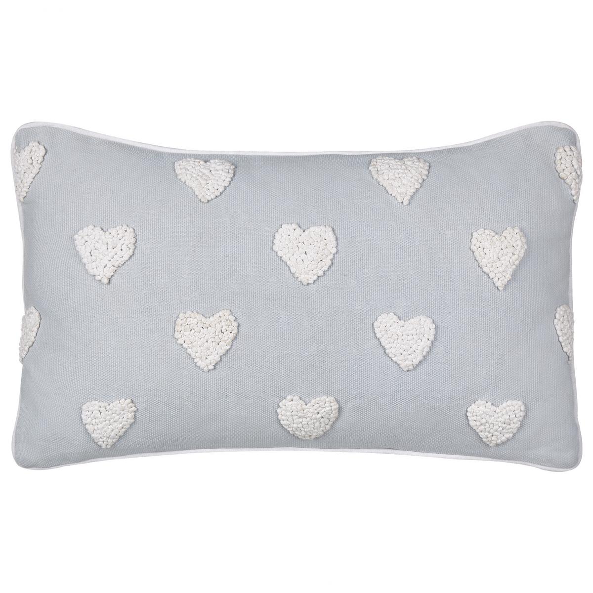 DEKOKISSEN 2er-Set Grau 30/50 cm Gazania - Weiß/Grau, Textil (30/50cm) - Beliani