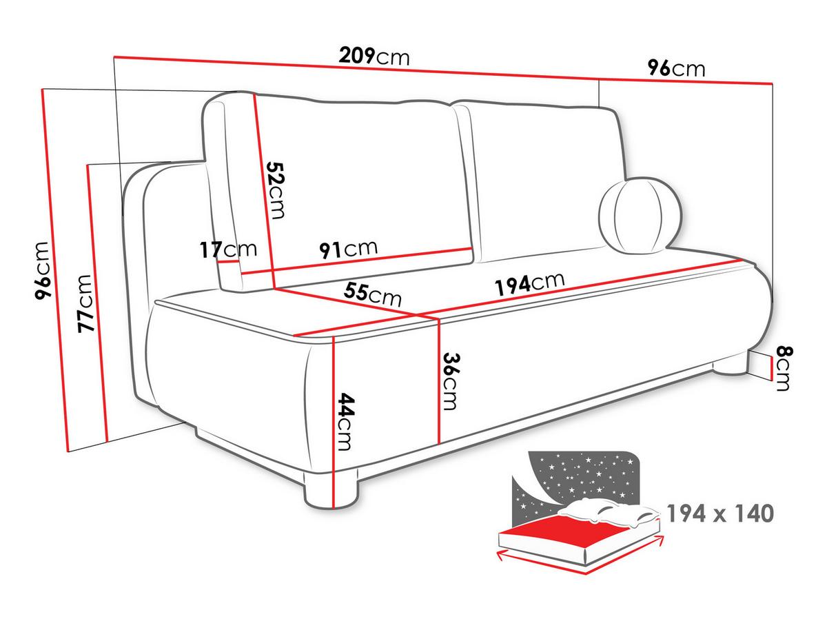 SCHLAFSOFA Gaja - Mintgrün, Holz/Textil (209/96/96cm) - MIRJAN24