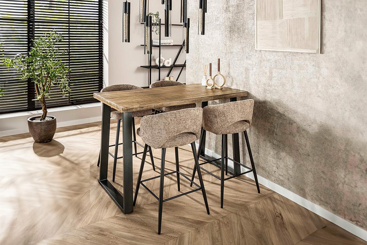 BARTISCH FINA Holz Mango - Zwetschgeholzfarben/Schwarz, Holz/Metall (70/135/92cm) - KAWOLA