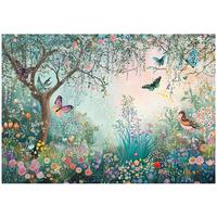 FOTOTAPETE Kinderzimmer Wald Tiere Kindertapete 350x250 - Grün, Papier (350/250cm) - Wallarena