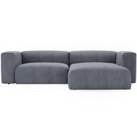 ECKSOFA Landi Grau Rechts - Schwarz/Grau, Kunststoff/Textil (240/180cm) - Graingold
