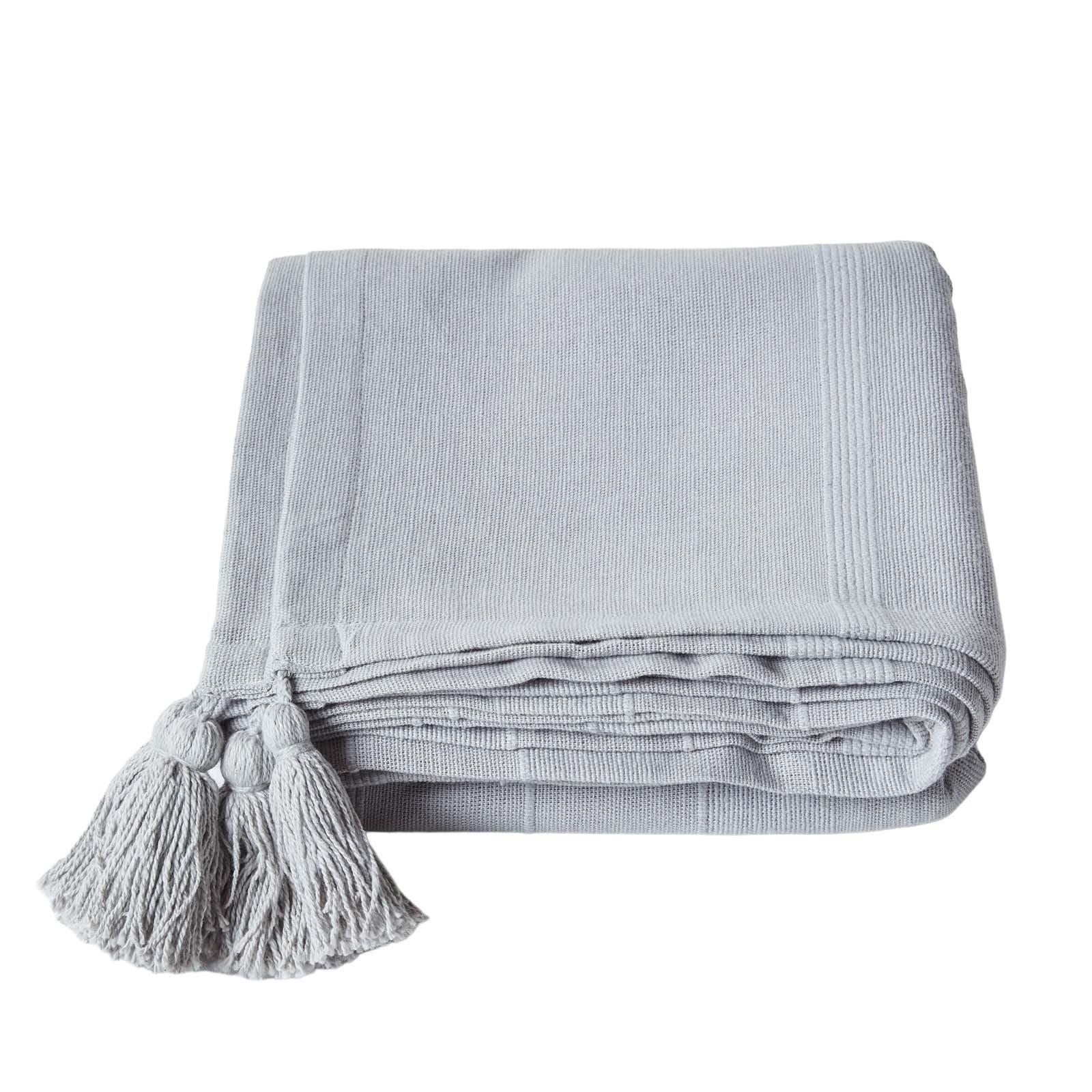 ÜBERWURF Rajput 225/255 cm, 100% Baumwolle - Hellgrau, Textil (225/255cm) - Homescapes