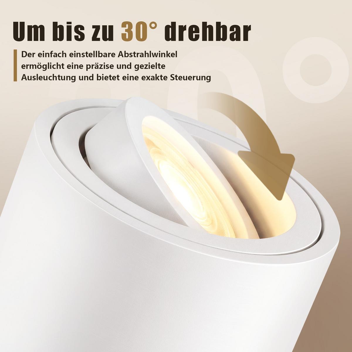 LED DECKENLEUCHTE Slenly 8.2/8.2/5.7 cm - Weiß, Metall (8.2/8.2/5.7cm) - ZMH