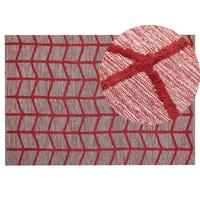 KURZFLOR-TEPPICH Sivas 200/140 cm - Rot, Textil (140/200cm) - Beliani