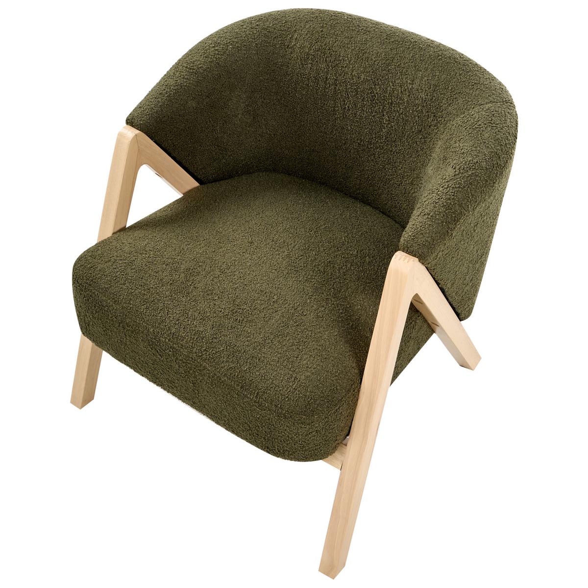 SESSEL Dunkelgrün Skei - Dunkelgrün/Braun, Textil (67/69/66cm) - Beliani