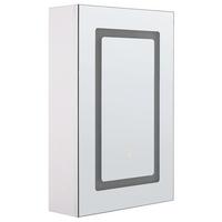 BAD SPIEGELSCHRANK weiß/silber mit LED-Beleuchtung 40/60 cm Condor - Silberfarben/Weiß, Holz (40/60/12cm) - Beliani