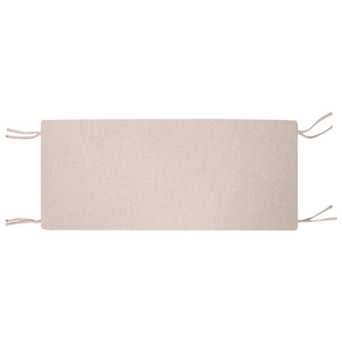 GARTENBANK mit Auflage 120 cm mit Stauraum Akazienholz Beige Sovana - Beige/Braun, Holz (120/91/60cm) - Beliani