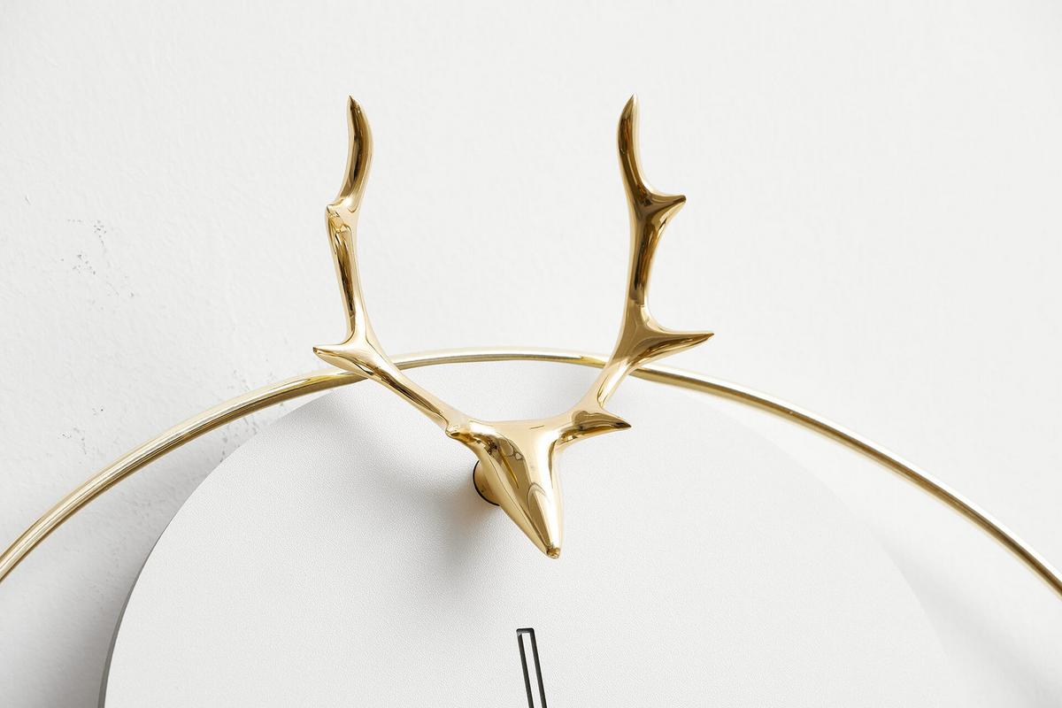WANDUHR Design Weiß 46/51 cm - Weiß, Holzwerkstoff/Metall (45.5/50.8/2cm) - ONZENO